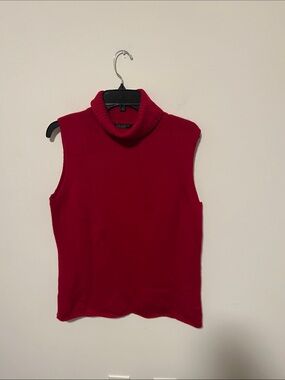 Ladies Lord & Taylor Cashmere Turtleneck Sleeveless Sweater